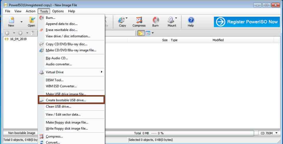 steps to create bootable usb