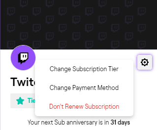 Cancel a Twitch Subscription