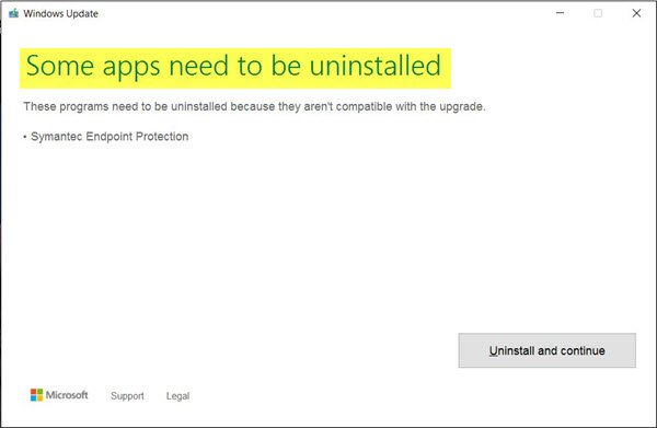 Uninstall Incompatible Apps