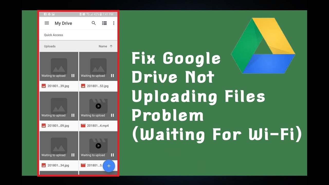 How to Solve Google Drive Waiting to Upload Error