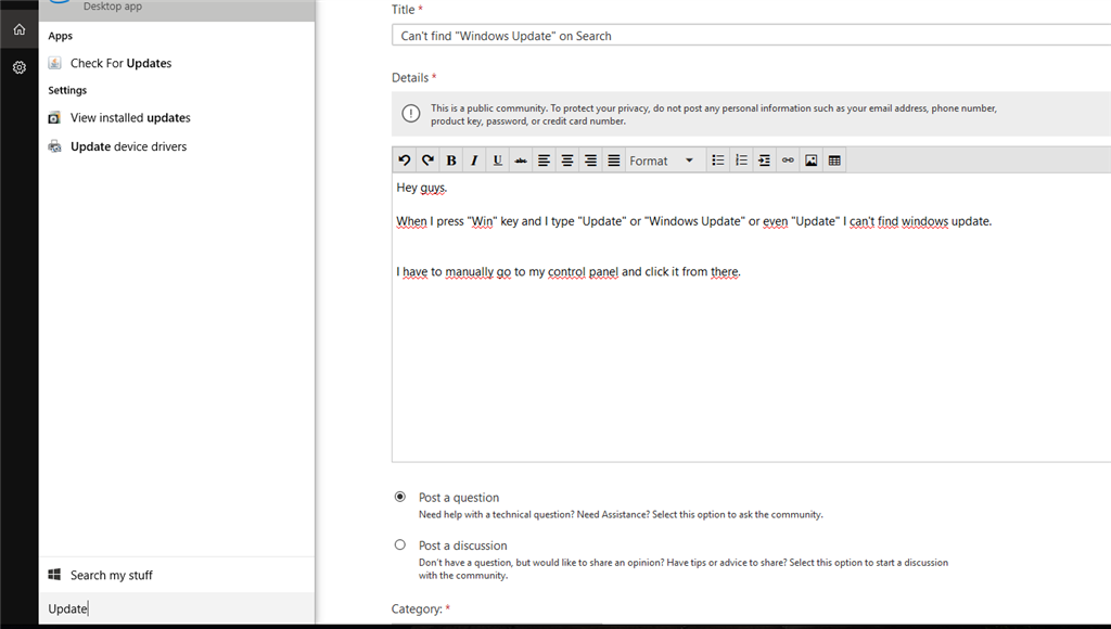Manually Search Windows Update
